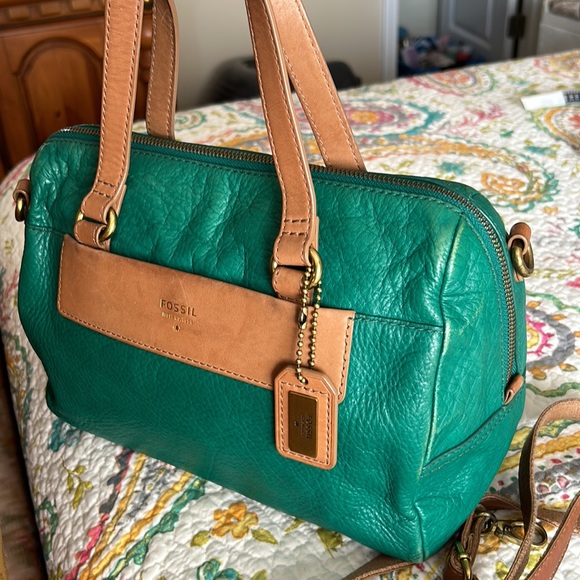 Fossil Bags Fossil Leather Satchel Poshmark